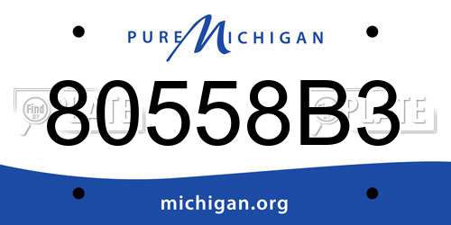 80558B3 Michigan License Plate