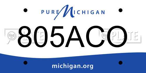 805ACO Michigan License Plate