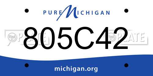 805C42 Michigan License Plate