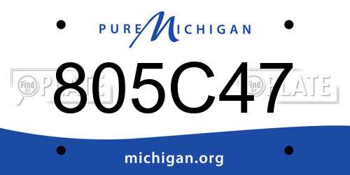 805C47 Michigan License Plate
