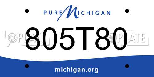 805T80 Michigan License Plate