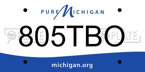 805TBO Michigan License Plate