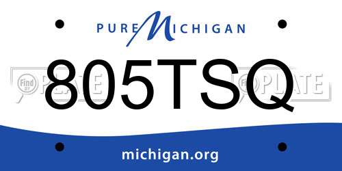 805TSQ Michigan License Plate