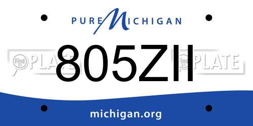 805ZII Michigan License Plate