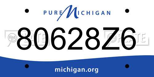 80628Z6 Michigan License Plate