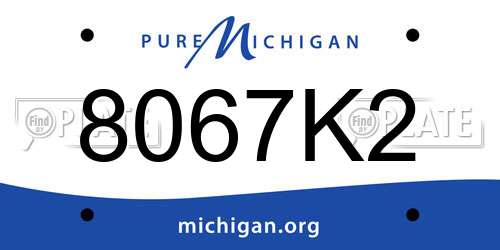 8067K2 Michigan License Plate