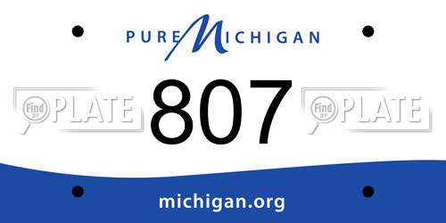 807 Michigan License Plate