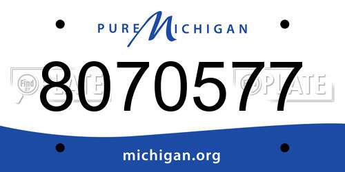 8070577 Michigan License Plate