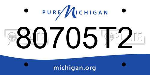 80705T2 Michigan License Plate