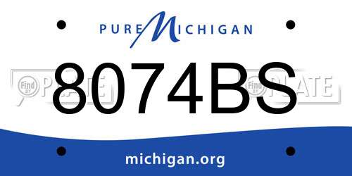 8074BS Michigan License Plate