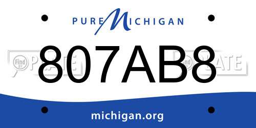 807AB8 Michigan License Plate