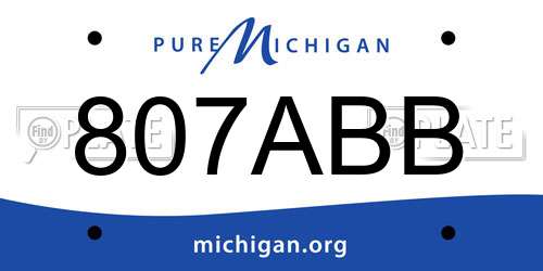 807ABB Michigan License Plate