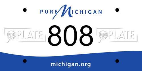 808 Michigan License Plate