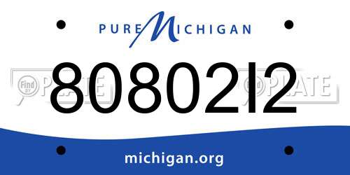 80802I2 Michigan License Plate