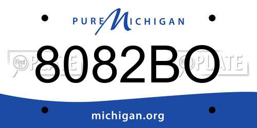 8082BO Michigan License Plate
