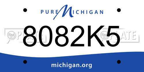 8082K5 Michigan License Plate