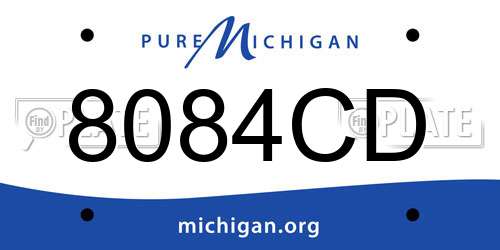 8084CD Michigan License Plate
