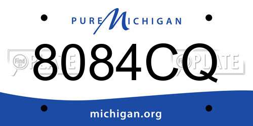8084CQ Michigan License Plate