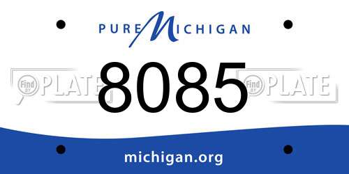 8085 Michigan License Plate