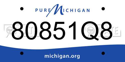80851Q8 Michigan License Plate