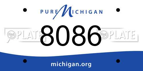 8086 Michigan License Plate