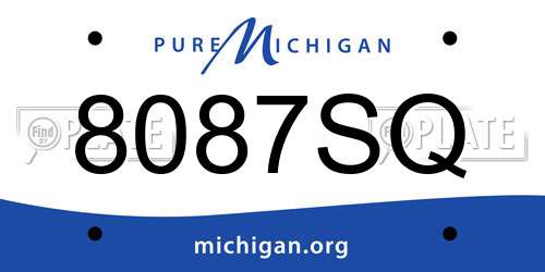 8087SQ Michigan License Plate