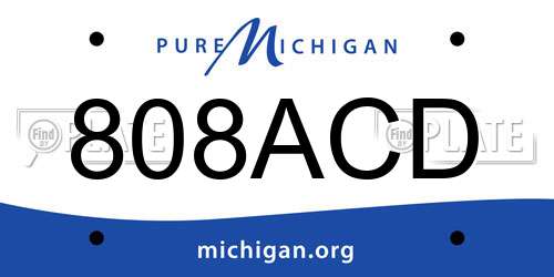 808ACD Michigan License Plate