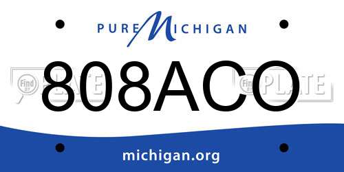 808ACO Michigan License Plate