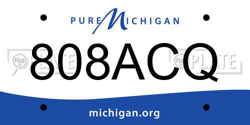 808ACQ Michigan License Plate