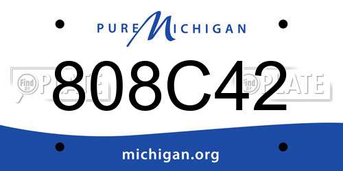 808C42 Michigan License Plate