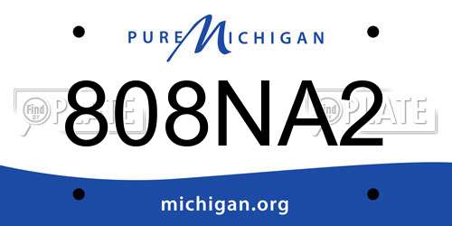 808NA2 Michigan License Plate