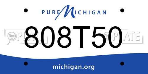 808T50 Michigan License Plate
