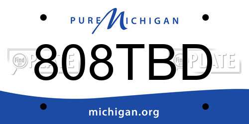 808TBD Michigan License Plate