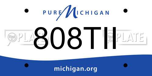 808TII Michigan License Plate