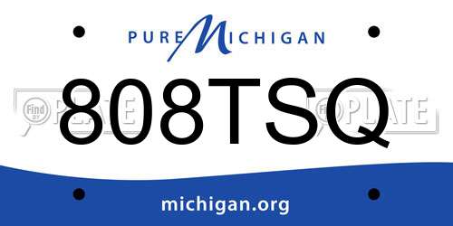 808TSQ Michigan License Plate
