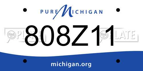 808Z11 Michigan License Plate