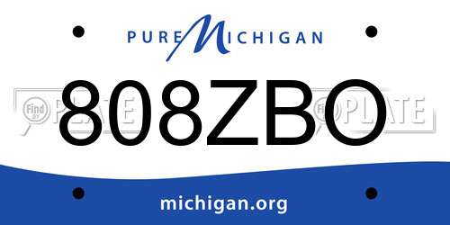 808ZBO Michigan License Plate