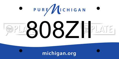 808ZII Michigan License Plate