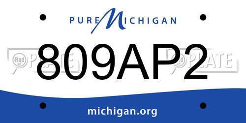 809AP2 Michigan License Plate