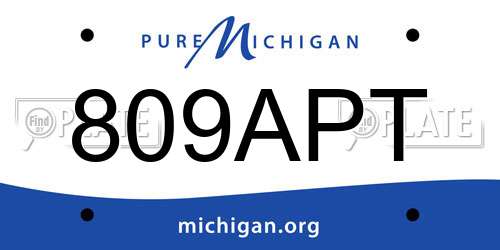 809APT Michigan License Plate