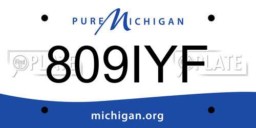 809IYF Michigan License Plate
