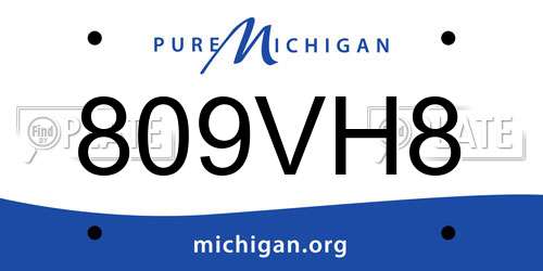 809VH8 Michigan License Plate