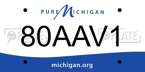 80AAV1 Michigan License Plate