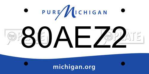 80AEZ2 Michigan License Plate