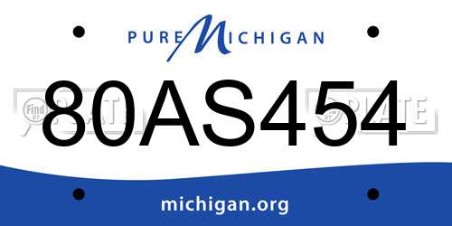80AS454 Michigan License Plate