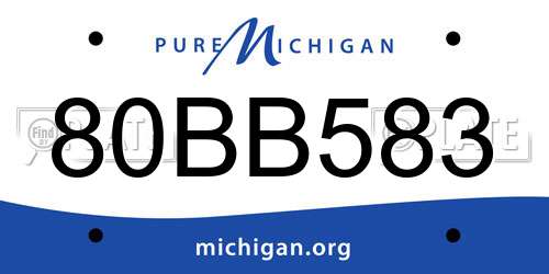 80BB583 Michigan License Plate