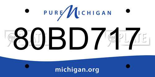 80BD717 Michigan License Plate
