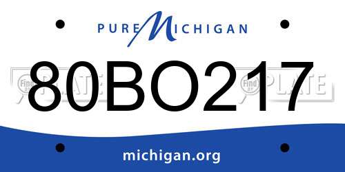 80BO217 Michigan License Plate