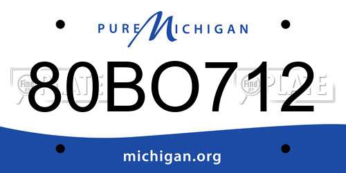 80BO712 Michigan License Plate
