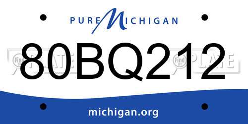 80BQ212 Michigan License Plate